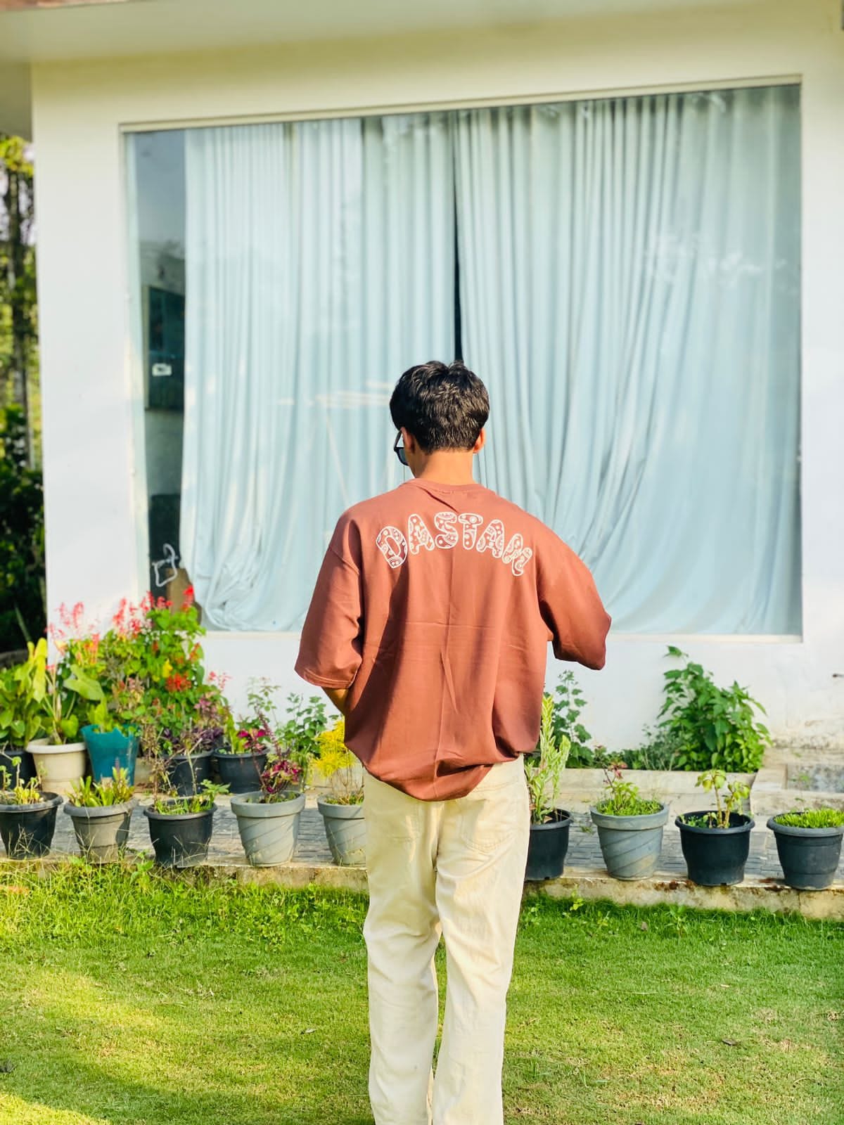 Brown Paisley Boxy Fit T-shirt